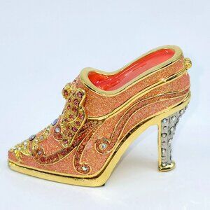 Perry Borrelli enameled and jeweled shoe shaped trinket box